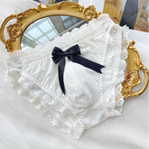 Cute Bow Satin Lace Trim Men's Panties - Cissify