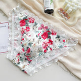 Fancy Floral Satin Lace Trim Men's Panties - Cissify