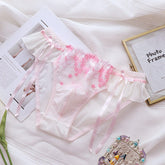 Sexy Pink Mesh Embroidered Lace Panties - Cissify