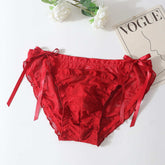 Sexy Red Lace Bow Panties for Men - Cissify