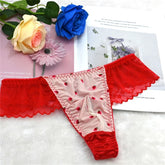 Sexy Red Thong with Lace Trim - Cissify