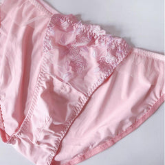 Classic Frilly Floral Satin Men's Panties