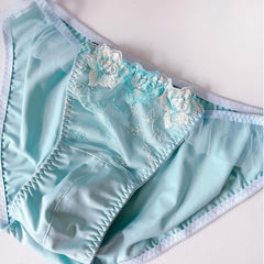 Classic Frilly Floral Satin Men's Panties