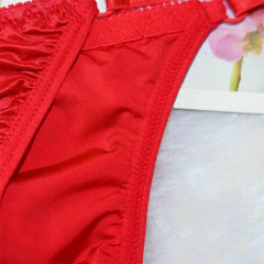 Adjustable Thin Strap Red Lace Thong - Cissify