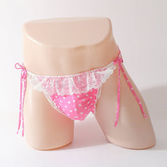Cute Pink Frilly Polka Dot Men's Panties - Cissify