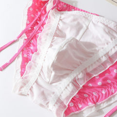 Cute Pink Frilly Polka Dot Men's Panties - Cissify