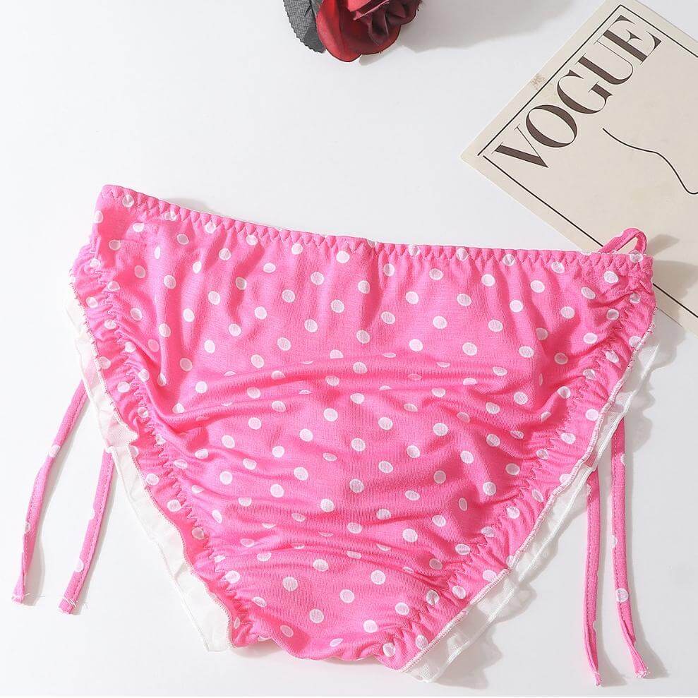 Cute Pink Frilly Polka Dot Men's Panties - Cissify