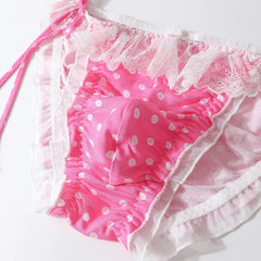 Cute Pink Frilly Polka Dot Men's Panties - Cissify