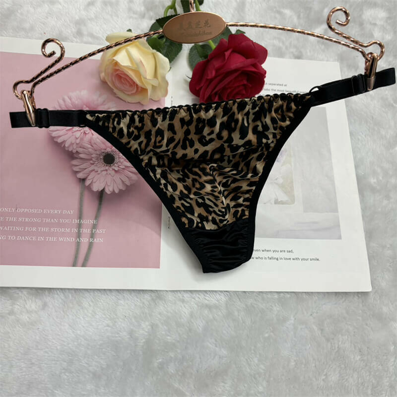 Exotic Black Leopard Print Panties Thong - Cissify