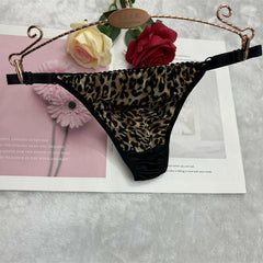 Exotic Black Leopard Print Panties Thong - Cissify