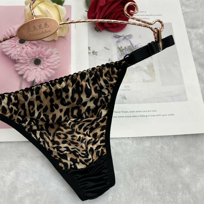 Exotic Black Leopard Print Panties Thong - Cissify