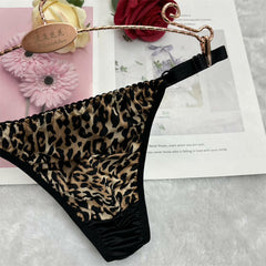 Exotic Black Leopard Print Panties Thong - Cissify