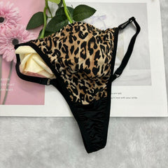 Exotic Black Leopard Print Panties Thong - Cissify