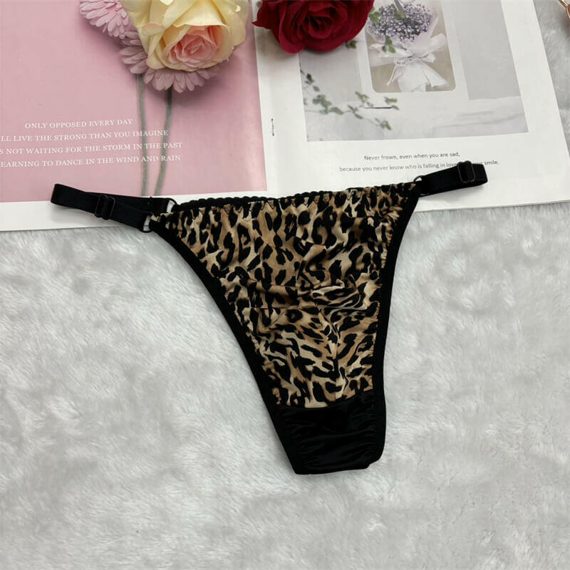 Exotic Black Leopard Print Panties Thong - Cissify