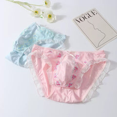 Fancy Frilly Floral Satin Men's Panties - Cissify