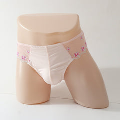 Fancy Satin Floral Lace Men's Panties - Cissify