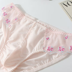 Fancy Satin Floral Lace Men's Panties - Cissify