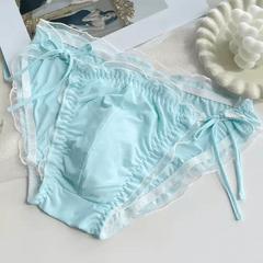 Frilly Side Tie Men's Satin Panties - Cissify