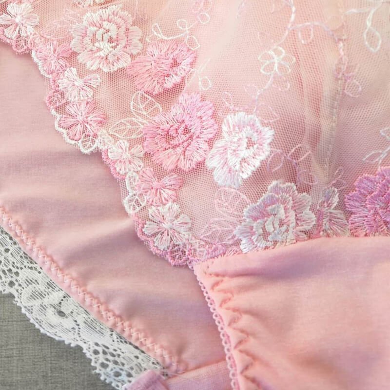 Pink Cute Panties for Men with Lace Trim - Cissify