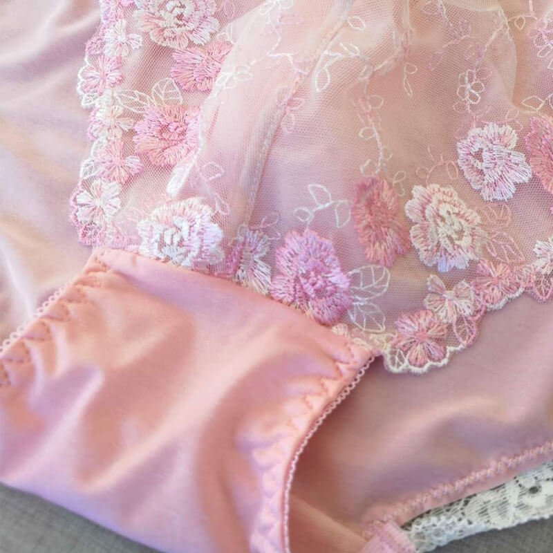 Pink Cute Panties for Men with Lace Trim - Cissify