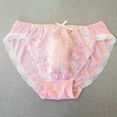 Pink Cute Panties for Men with Lace Trim - Cissify