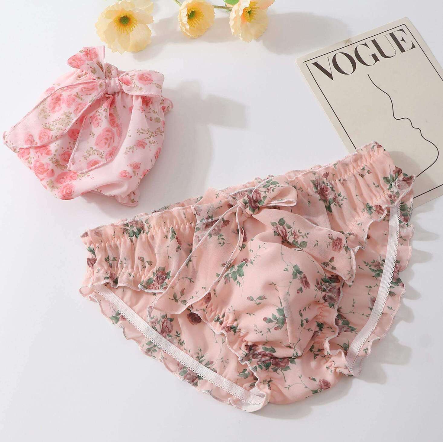 Pretty Ruffled Mesh Floral Men's Panties - Cissify