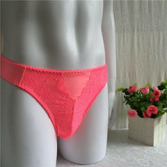 Sexy Pink Lace Thong Panties - Cissify