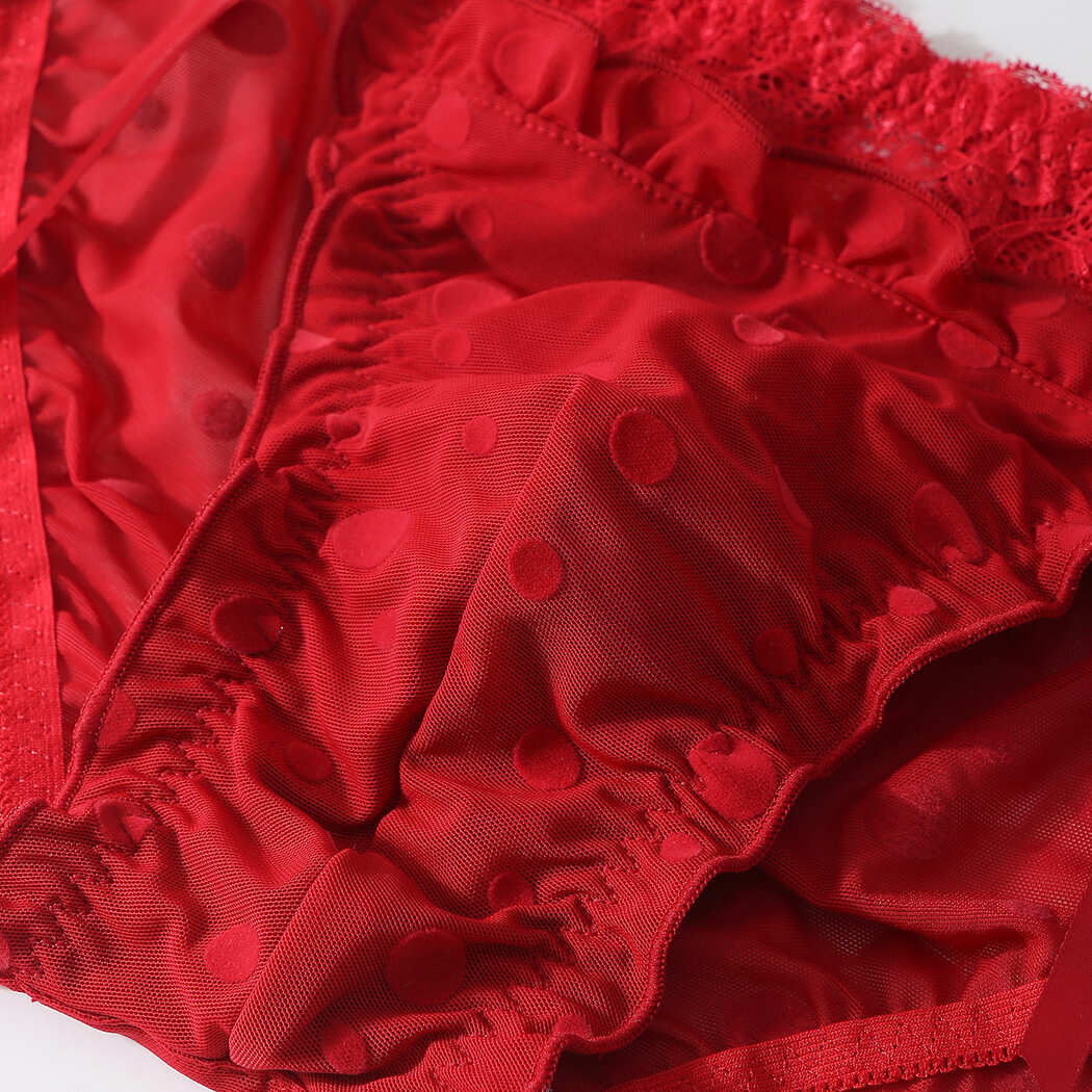 Sexy Red Lace Bow Panties for Men - Cissify