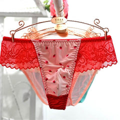 Sexy Red Thong with Lace Trim - Cissify