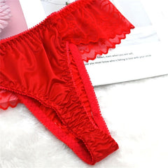 Sexy Red Thong with Lace Trim - Cissify