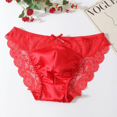 Sexy Satin Men Lace Pouch Panties - Cissify