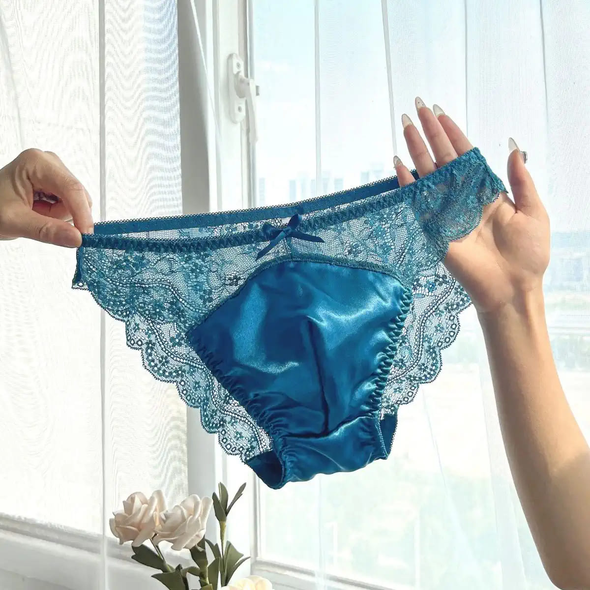 Sexy Satin Men Lace Pouch Panties - Cissify