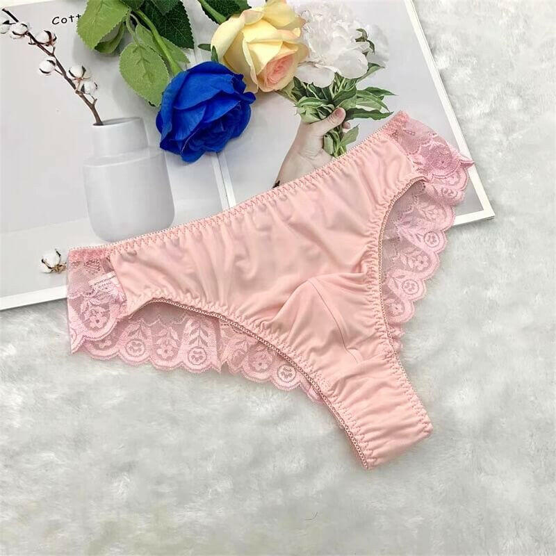 Sexy Satin Pink Men's Thong Underwear - Cissify