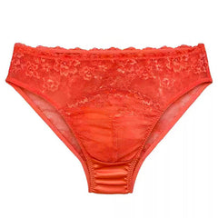 Silk Transparent Panelled Pouch Panties - Cissify