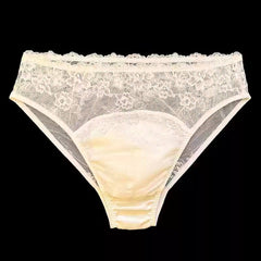Silk Transparent Panelled Pouch Panties - Cissify