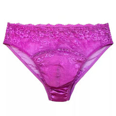 Silk Transparent Panelled Pouch Panties - Cissify